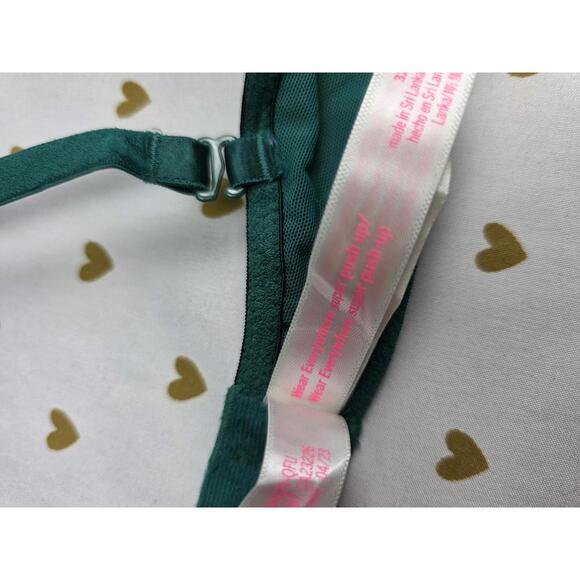 Victorias Secret PINK Green Wear Everywhere super Push Up bra 32C BLING SHINE - Picture 8 of 8